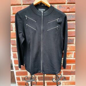 Cable & Gauge Men's Black Zip-Up Sweater